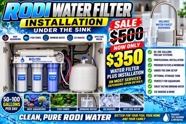 RO/DI Under-Sink Water Filtration System with Installation