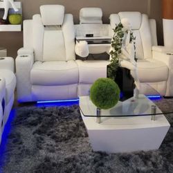 Leather RECLINER w/ LIVING ROOM SET