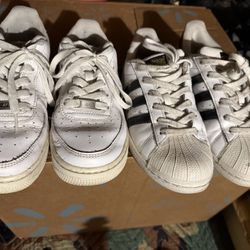 2 Pairs Of Tennis Nike And Adidas Shoes Size 7 Woman's Used