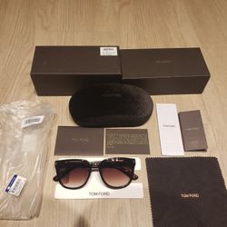 Tom Ford Rock Sunglasses TF290 52N Brown Dark Lenses 400.00 Retail
