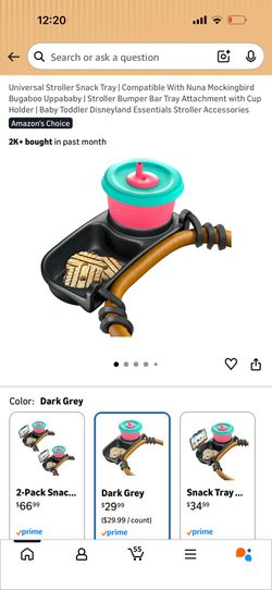 Universal Stroller Snack Tray | Compatible With Nuna Mockingbird Bugaboo Uppababy | Stroller Bumper Bar Tray Attachment with Cup Holder | Baby Toddler