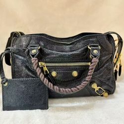 Balenciaga black motorcycle bag