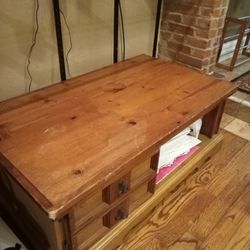 Coffee Table With Lower Storage And Cubby Hole
