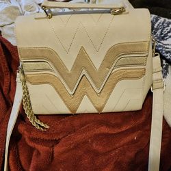 White And Gold Wonder woman Crossbody Loungefly