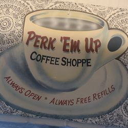 cute coffee tin sign