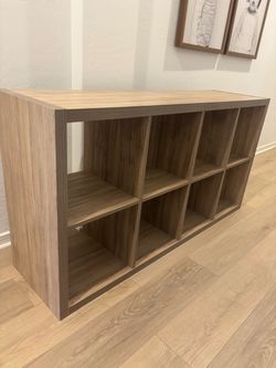 8-Cube Storage Shelf Unit Wood Finish