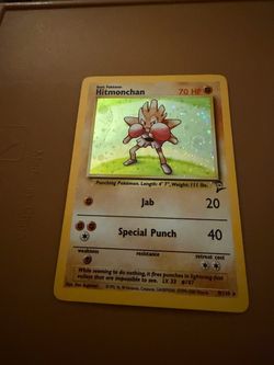 Vtg *Single* holo **Imperfect*  Hitmonchan 8/130 pokemon card $5 cash/pickup only No holds