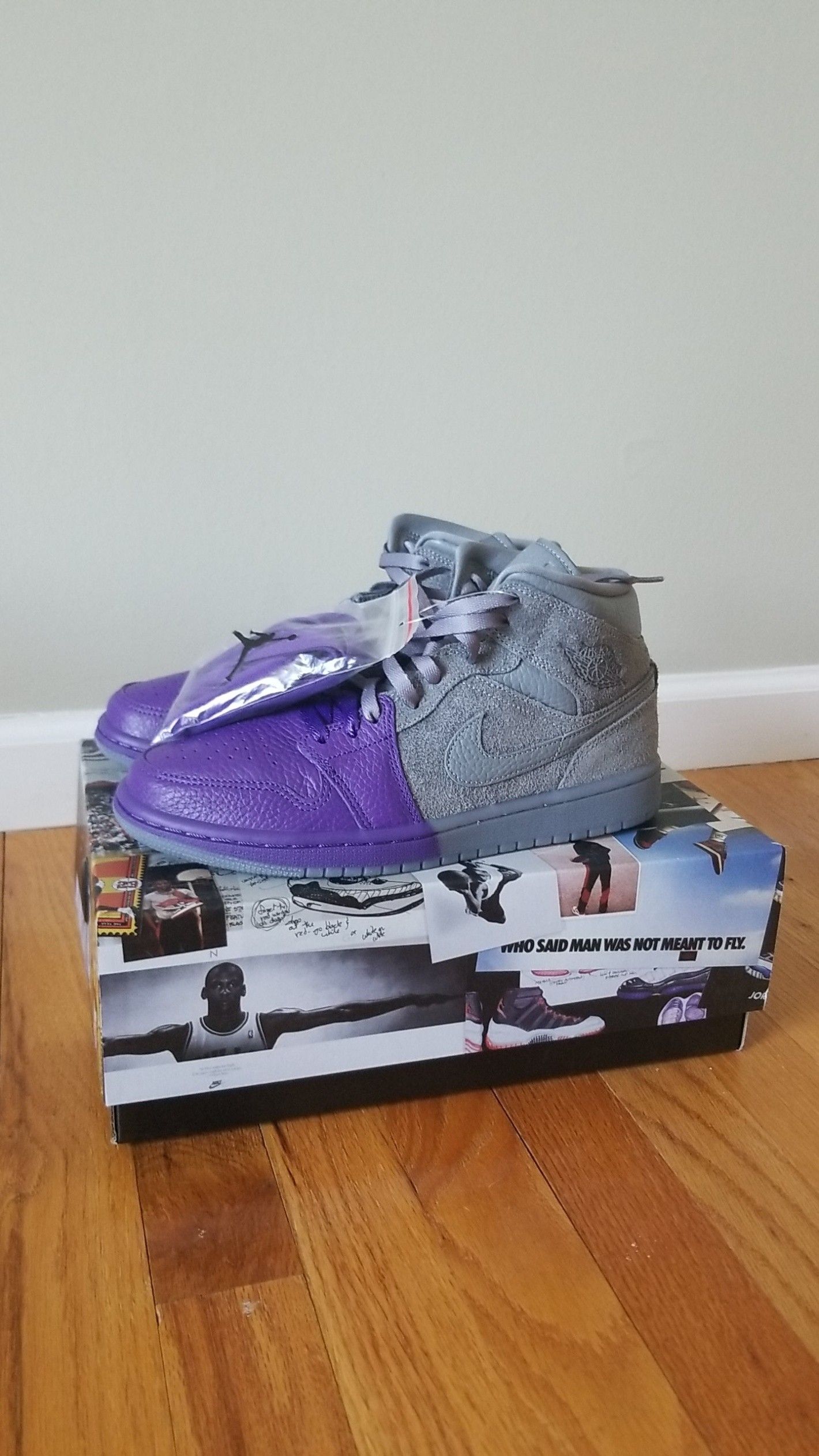 Jordan 1 Mid Sheila Rashid Purple/Grey Size 7, 8, and 9 Women