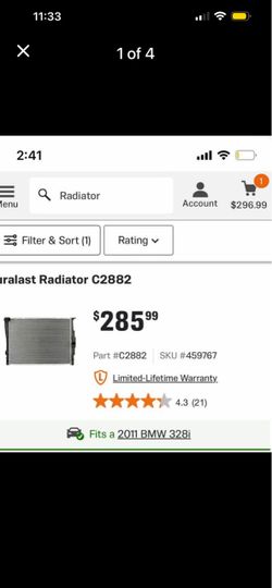 Duralast Radiator C2882