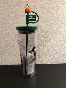 Starbucks x Peanuts Great Pumpkin Plastic Cold Cup Tumbler w/Snoopy Topper NEW