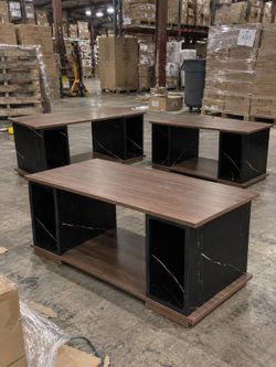 Rectangular Coffee Table with Storage Shelf