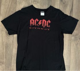 Vintage ACDC T-shirt Graphic Tee Y2K 2006 Back In Black Crewneck Licensed large