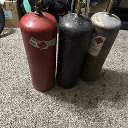 3 Gas Cylinders contents unknown
