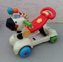 Colorful Zebra Shaped Push Walker / Ride-On Scooter No Lights or Sound, Some Cracks on the Body