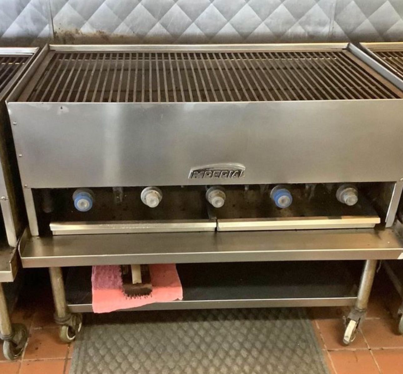 48”x27”Industrial Broiler/grill On Rolling Table. 