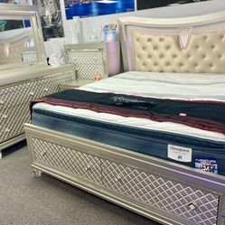 Insane Offer Now😱Stunning Champagne 5pc Bedroom Furniture Set Available (Limited Time Only) $1699