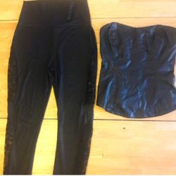 Black Pant And Corset Set