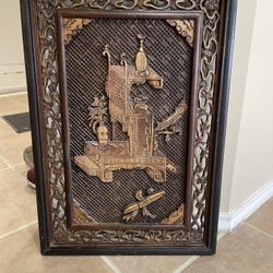 Chinese Wood Carved Wall Panel