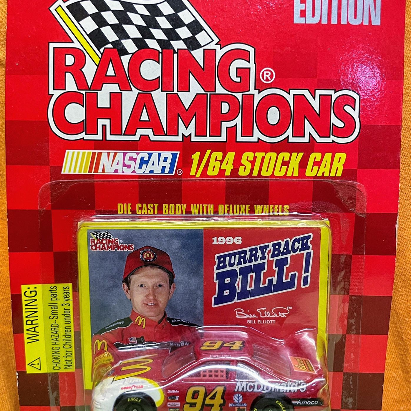 New 1996 Racing Champions 1:64 NASCAR Bill Elliott McDonalds Ford Thunderbird a 