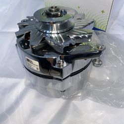 GM 1 Wire Alternator Chrome New Self Exciting High Output 105A One wire 10SI Sbc Compatible with Chevy 350 305 DELCO Street Rod 1100125 ADR0335C 40012