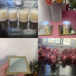 Party decorations Pink/Gold Candles Etc 