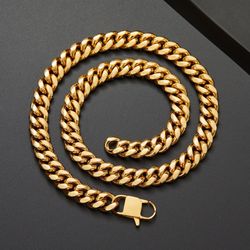 Hip-Hop Solid color 304 Stainless Steel Plated Chain Necklace