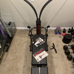 BOWFLEX POWER PRO MACHINE + MANUAL & BOWFLEX POWER PLAN BOOK!!! 3 BENCH SETTINGS!!!
