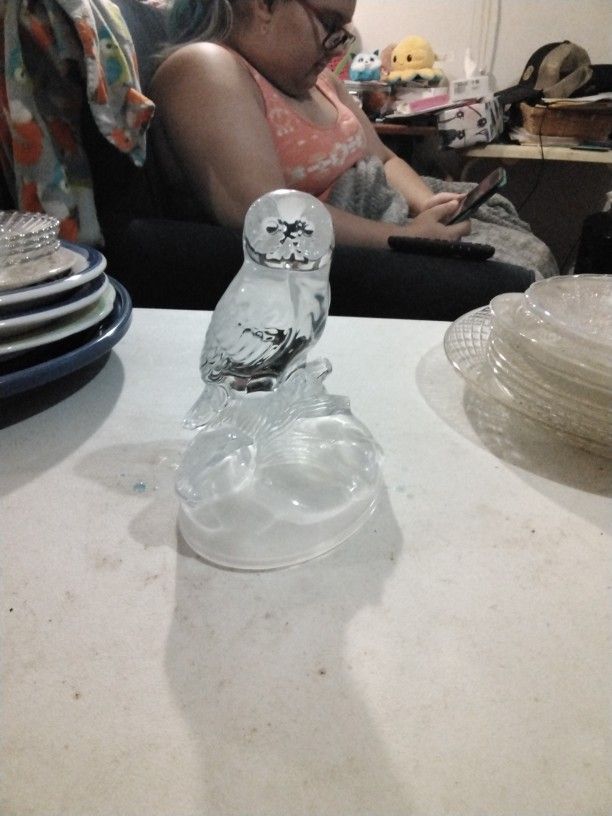 Lead Crystal Owl