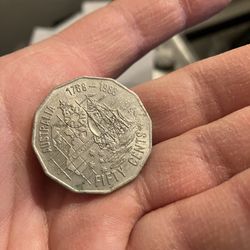 1988 AUSTRALIA 50 CENTS UNCIRCULATED COMMEMORATIVE COIN- 1788