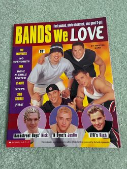 Bands We Love Scholastic 2000 Boy Band Scrapbook - NSYNC Backstreet Boys Justin