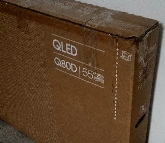55 Inch QLED Samsung Q80D Smart TV 4K UHD with 120 Hz refresh rate. New in the box.