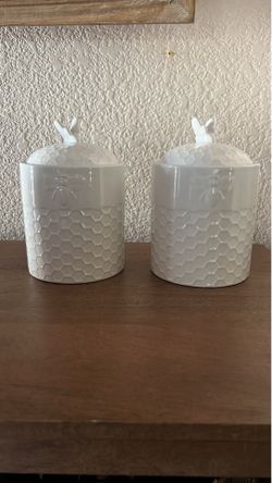 Ceramic bee canisters