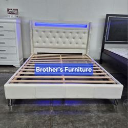 Frame Queen White Faux Leather, New Especial Price