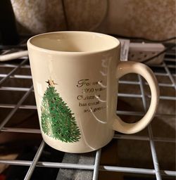 Vintage DaySpring Christmas Tree Coffee Mug – "For Over 2000 Years..." Gold Script