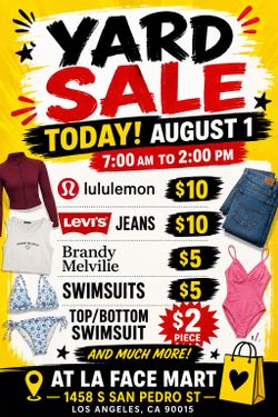 August 1 Saturday Yard Sale. Lululemon, Brandy Melville