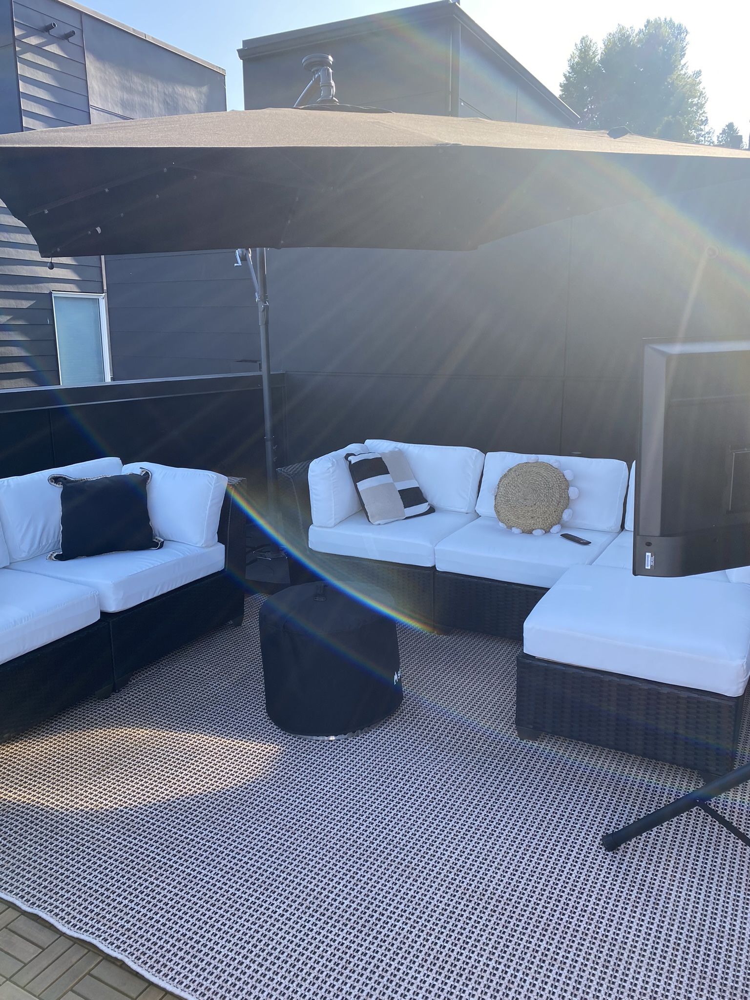 Outdoor Sofa, Loveseat, and Footrest