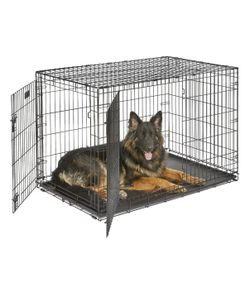 iCrate Fold & Carry Double Door Collapsible Wire Dog Crate, 48 inch