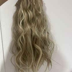 Blond with highlights clip in extensions 
