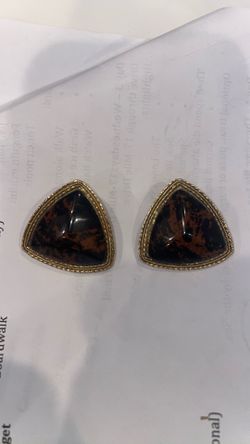 Vintage Clip On Earrings - Triangular shape.