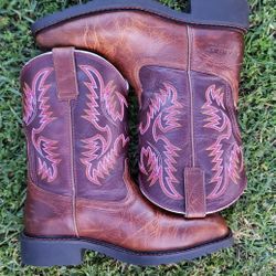 Ariat Krista womens Work boots pull on  Western Cowgirl square Composite toe size 10B