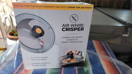 Air Whirl Air Fryer Lid Crisper Glass/Stainless Steel