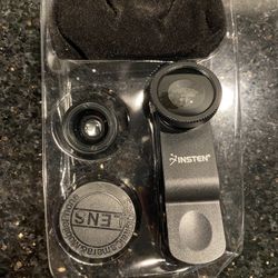 Insten Interchangeable Phone Camera Lens Kit Set - Black with carry bag