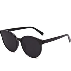 Fashion Round Sunglasses for Women Men Vintage Shades SJ2057SC1-S with Black Frame/Grey Lens