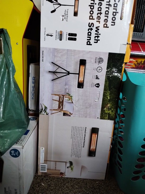 Roomba, Heaters, Chandelier, Tile Cutter