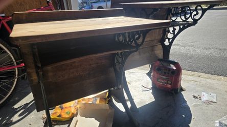 2 Vintage Cast Iron School Desks $80 Each
