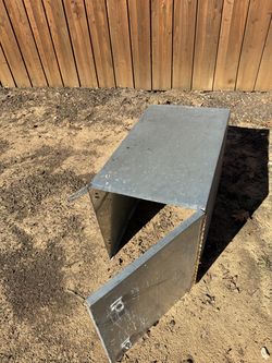 Steel box size 18.5”w x 32”L x 20.5” H