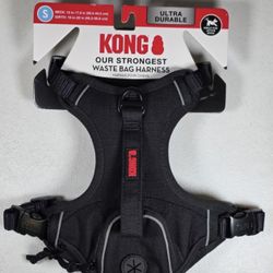 KONG Ultra Durable Dog Harness Small Black Waste Bag Pocket