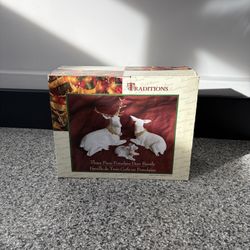 Three Piece Xmas Porcelain Deer Family