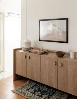 West elm Light Oak Wood Sideboard with Round Knobs