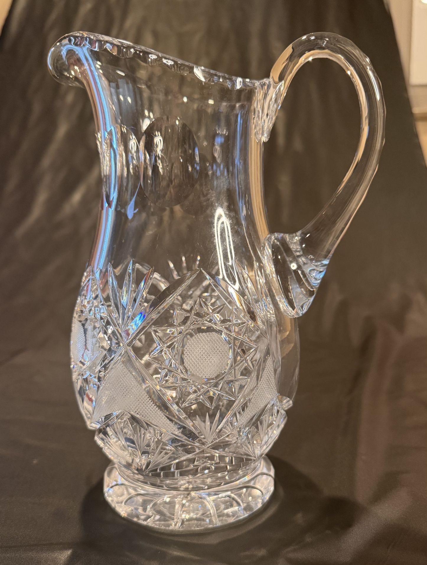 8” Hobstar Crystal pitcher